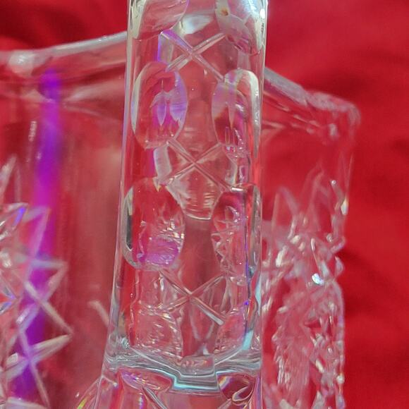 Vintage Lead Crystal Cut Glass Pitcher Stunning Brilliant Star Flower Pattern - Picture 5 of 12
